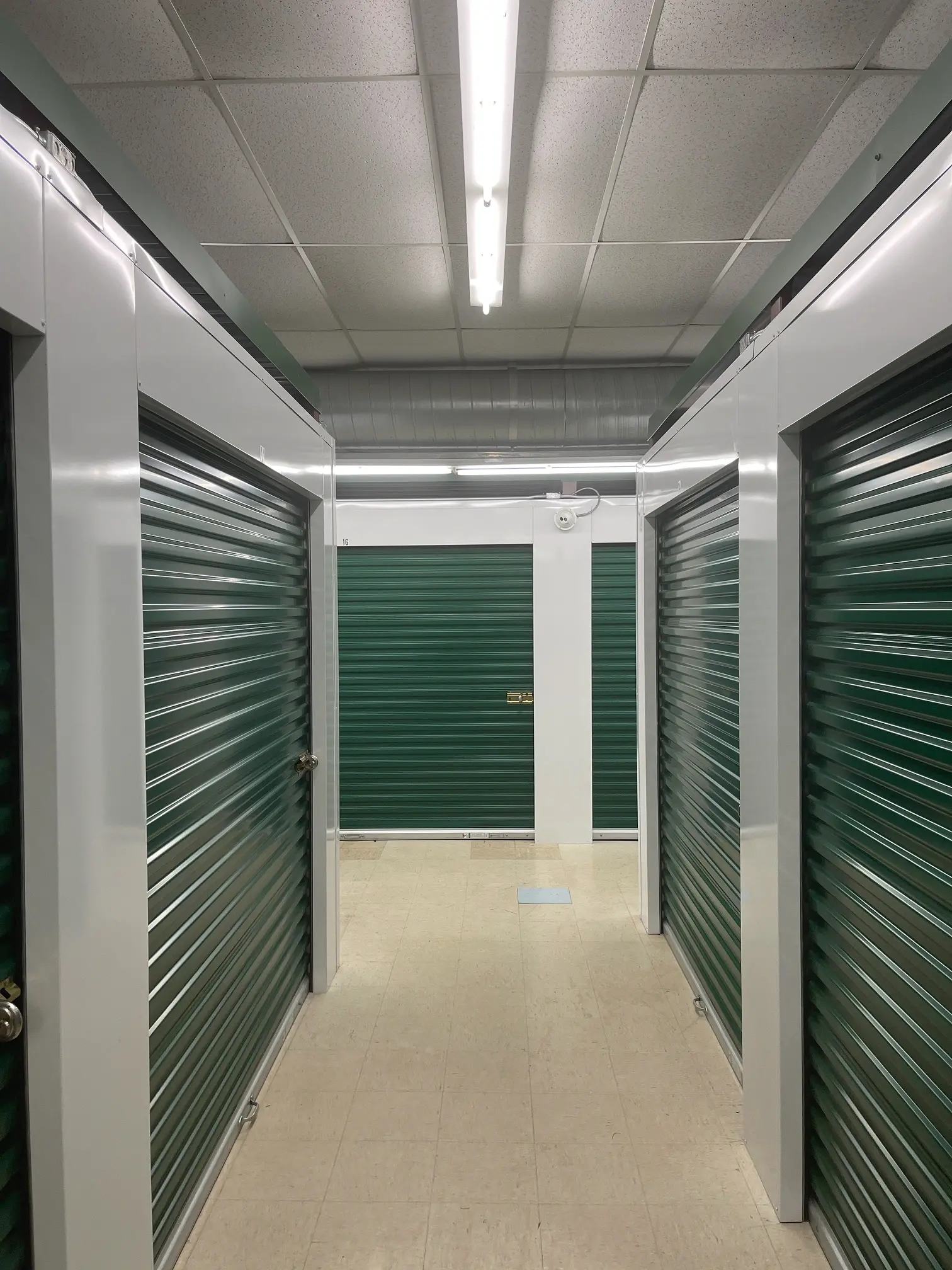 Clean interior storage hallway